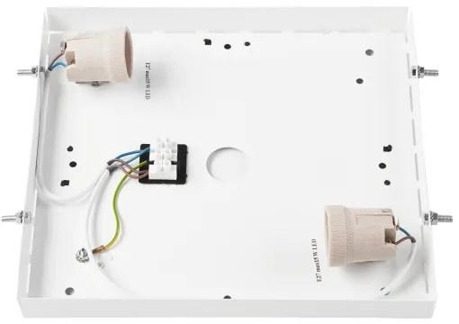 Plafonieră NATURAL SQUARE 2xE27/15W/230V 31x31 cm pin/alb