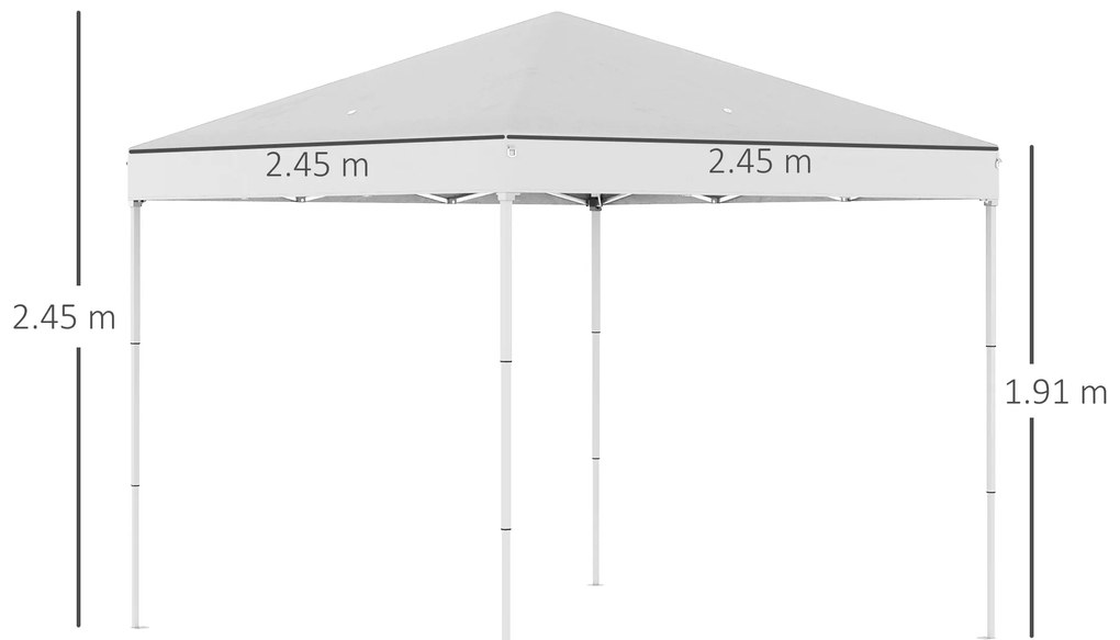 Outsunny Pavilion Pop Up Rezistent la Apă 2.45x2.45m cu Frânghii și Cuie din Oțel, Material Oxford, Albastru | Aosom Romania