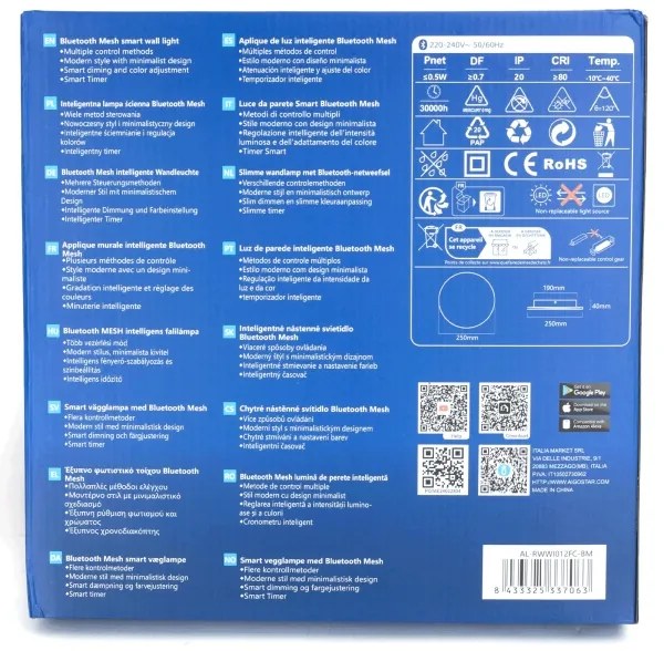 Aplică LED RGBW dimabilă Aigostar MESH Smart LED/12W/230V alb + telecomandă