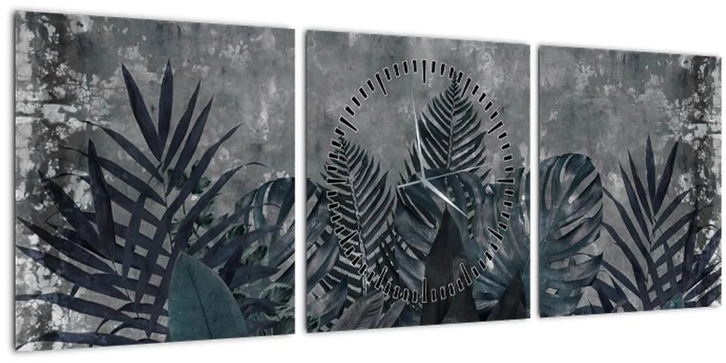 Tablou - Frunze de palmier (cu ceas) (90x30 cm)