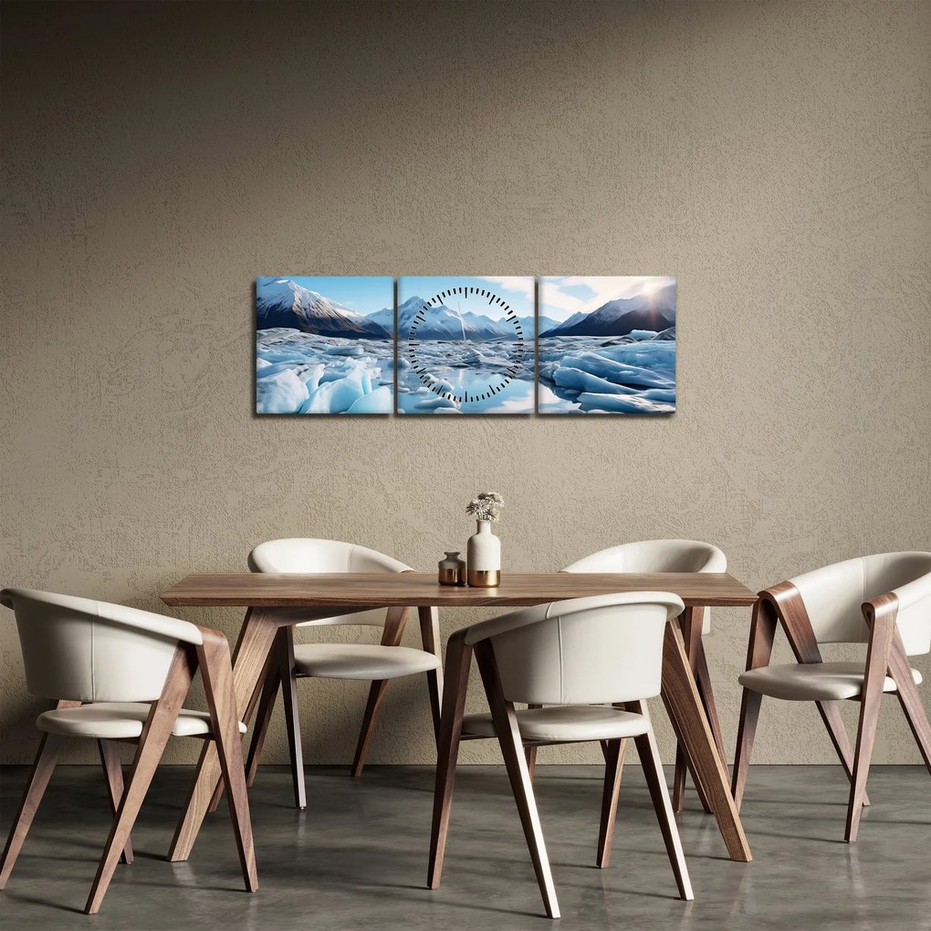 Tablou - Formațiuni glaciare (cu ceas) (90x30 cm)