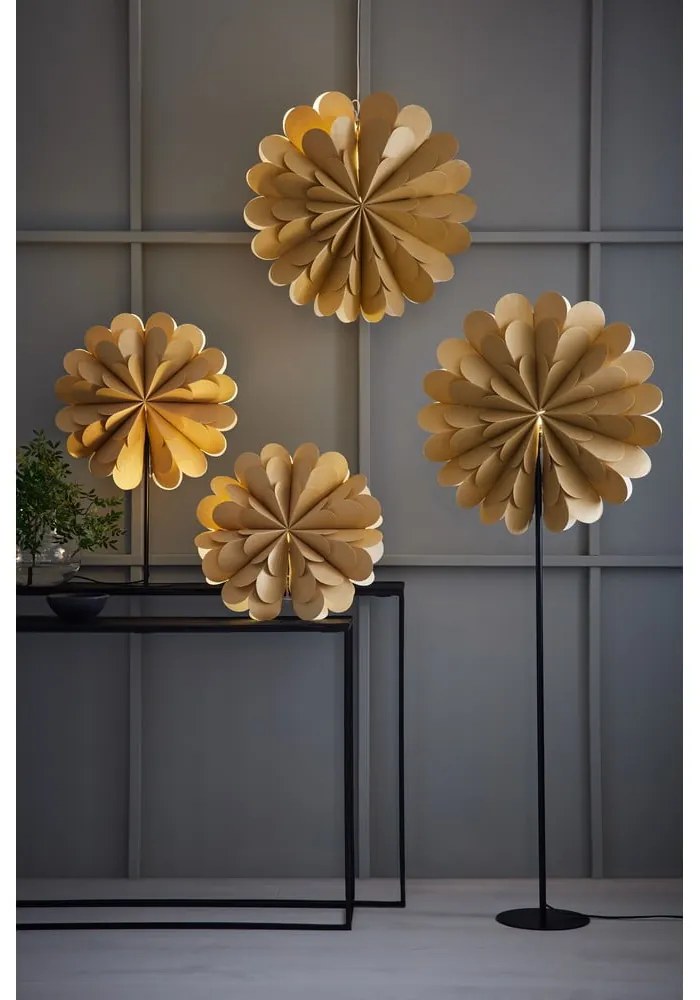 Decorațiune luminoasă aurie suspendată ø 45 cm cu model de Crăciun Maravilla – Markslöjd