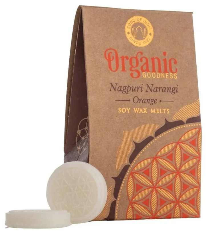 Ceară organică topită în monede Flower of Life, Nagpuri Narangi - Portocaliu