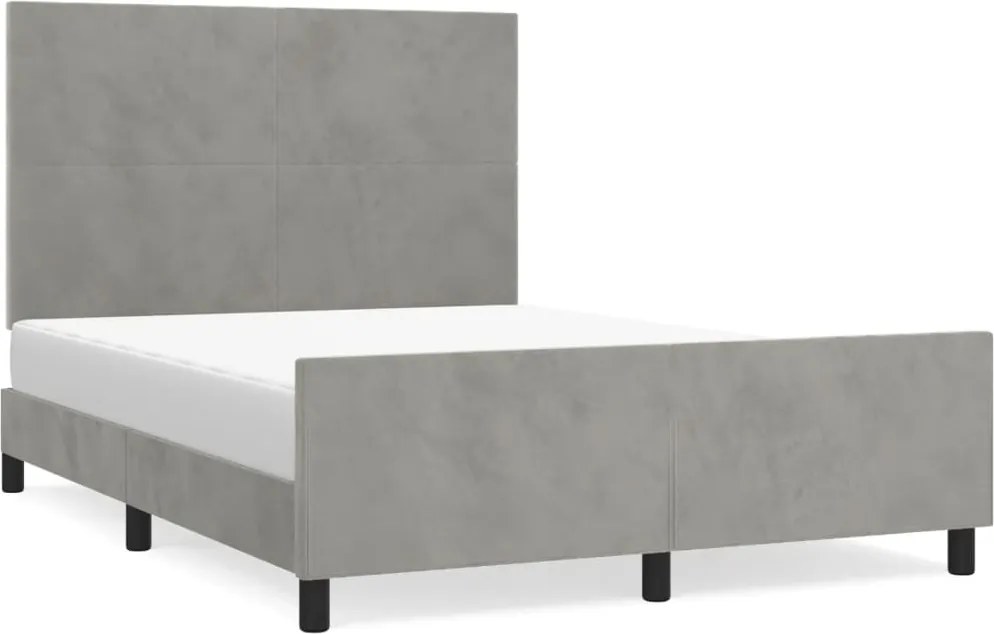 vidaXL Cadru de pat fără saltea, gri deschis, 140x200 cm, catifea