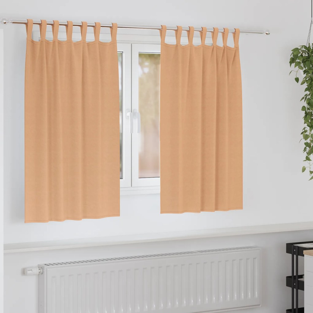 vidaXL Perdele opace 2 pcs Maro deschis 140 x 140 cm Poliester