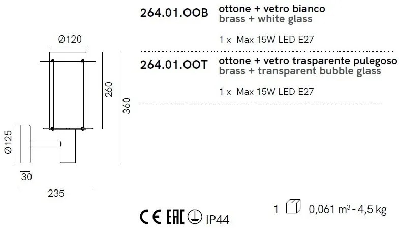 Aplica de perete exterior cu protectie IP44, Loggia