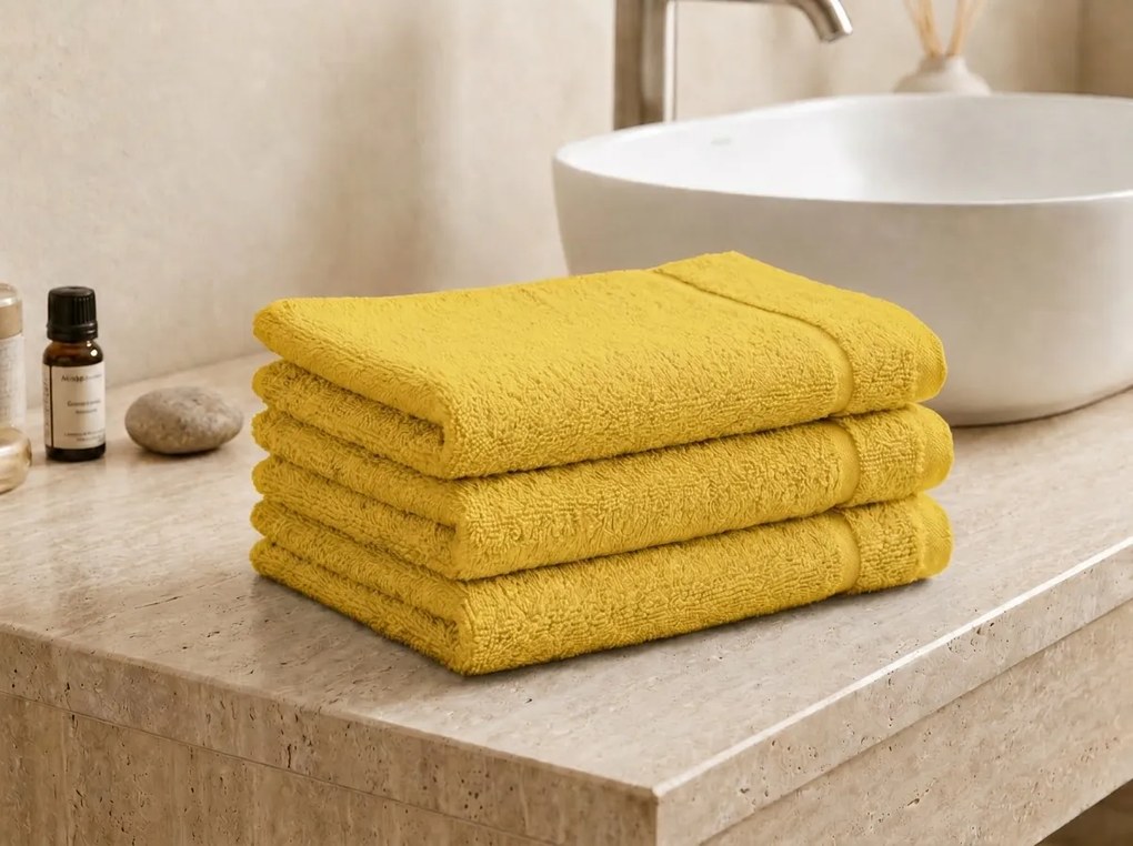 Prosop de maini Classic mic 30x50 cm galben, 100% bumbac