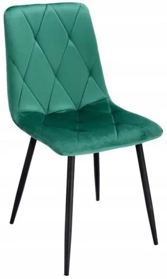 Scaun stil scandinav, matlasat, catifea, metal, verde, 44x52x89 cm, Piado