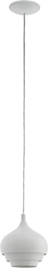 Eglo 97212 - Lustră suspendată CAMBORNE pe cablu 1xE27/60W/230V albă Ø 190 mm