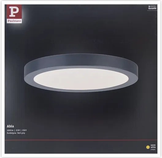Plafonieră LED/22W ABIA 230V antracit Paulmann 70988