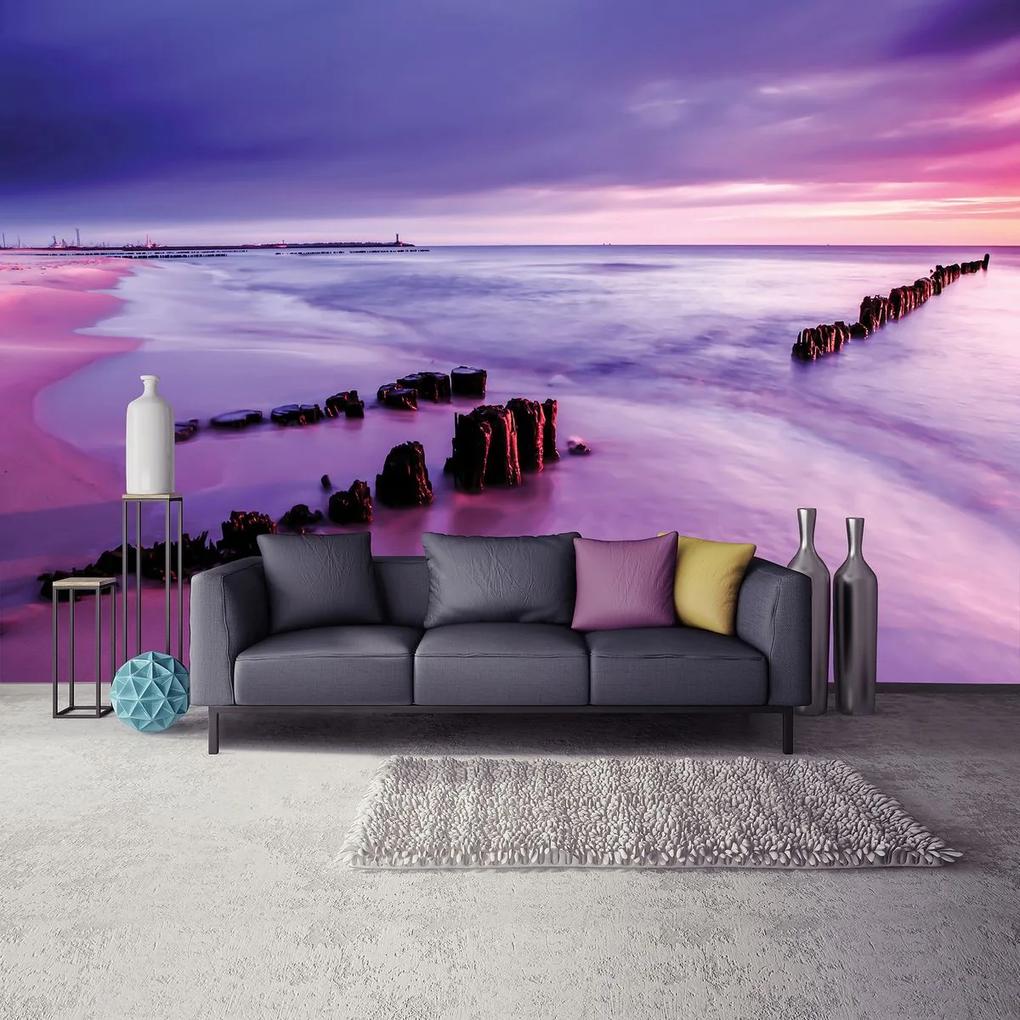 Fototapet - Malul mării - violet (254x184 cm), în 8 de alte dimensiuni noi