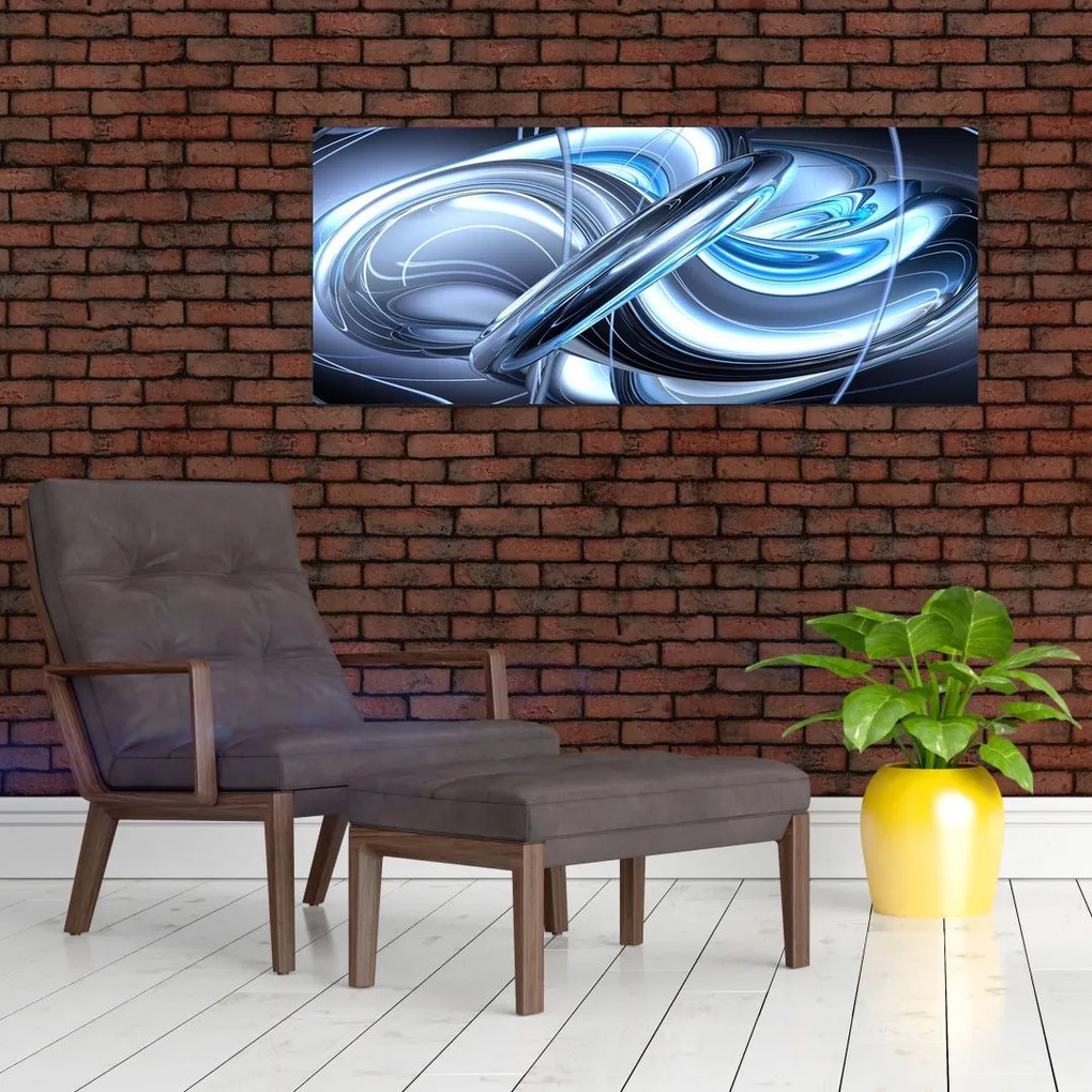 Tabloul cu abstracție albastră (120x50 cm)