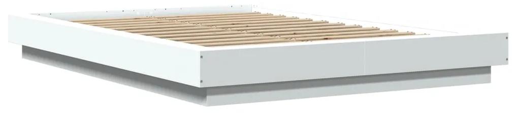 3281224 vidaXL Cadru de pat, alb ,135x190 cm, lemn prelucrat
