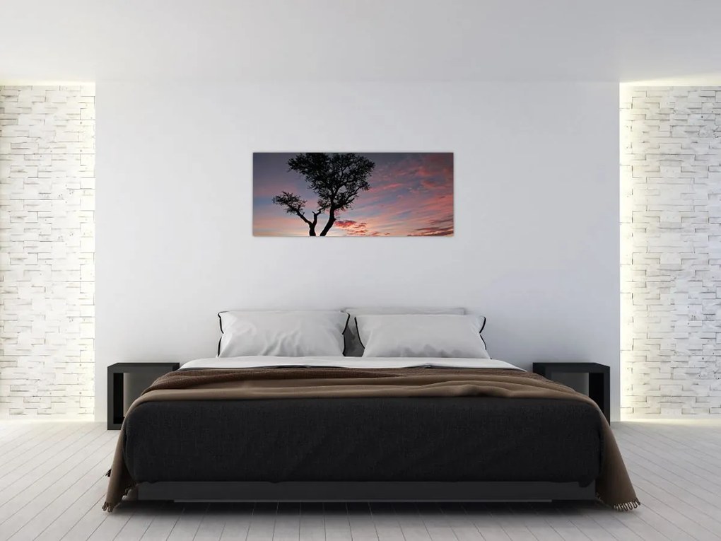 Tablou - Copac și nuanțe roșiatice (120x50 cm)