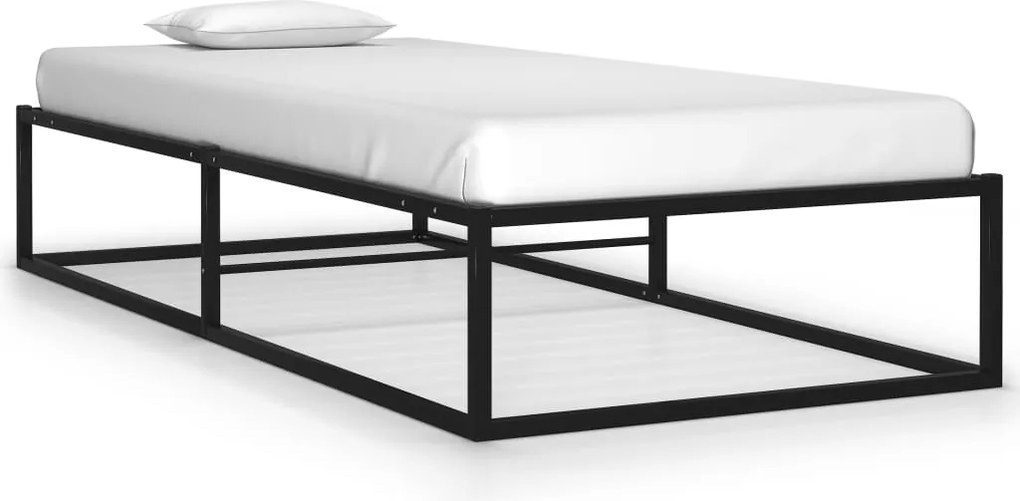 vidaXL Cadru de pat, negru, 90 x 200 cm, metal