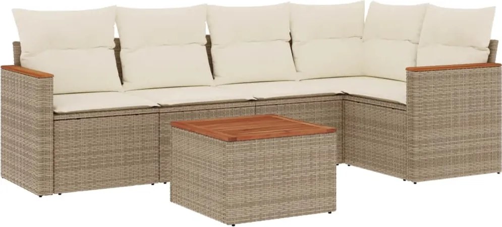 vidaXL Set canapele de grădină cu perne, 6 piese, bej, poliratan