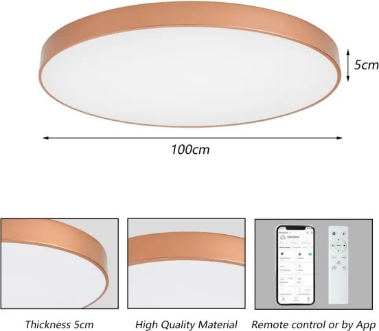 BRILAGI-LED Corp de iluminat dimabil POOL SMART LED/128W/230V 100 cm Wi-Fi Tuya culoare cupru+telecomandă