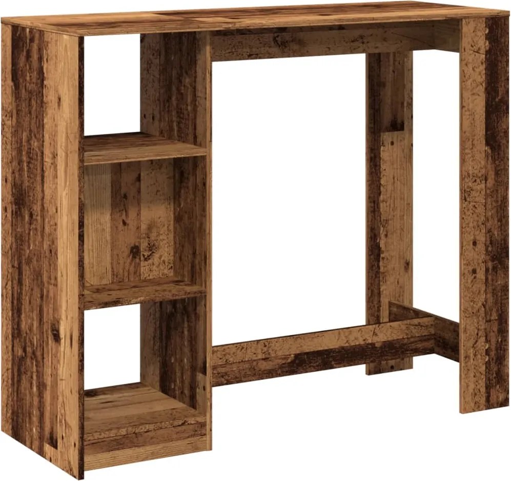 vidaXL Masă de bar cu raft lemn vechi 124x46x103,5 cm lemn prelucrat