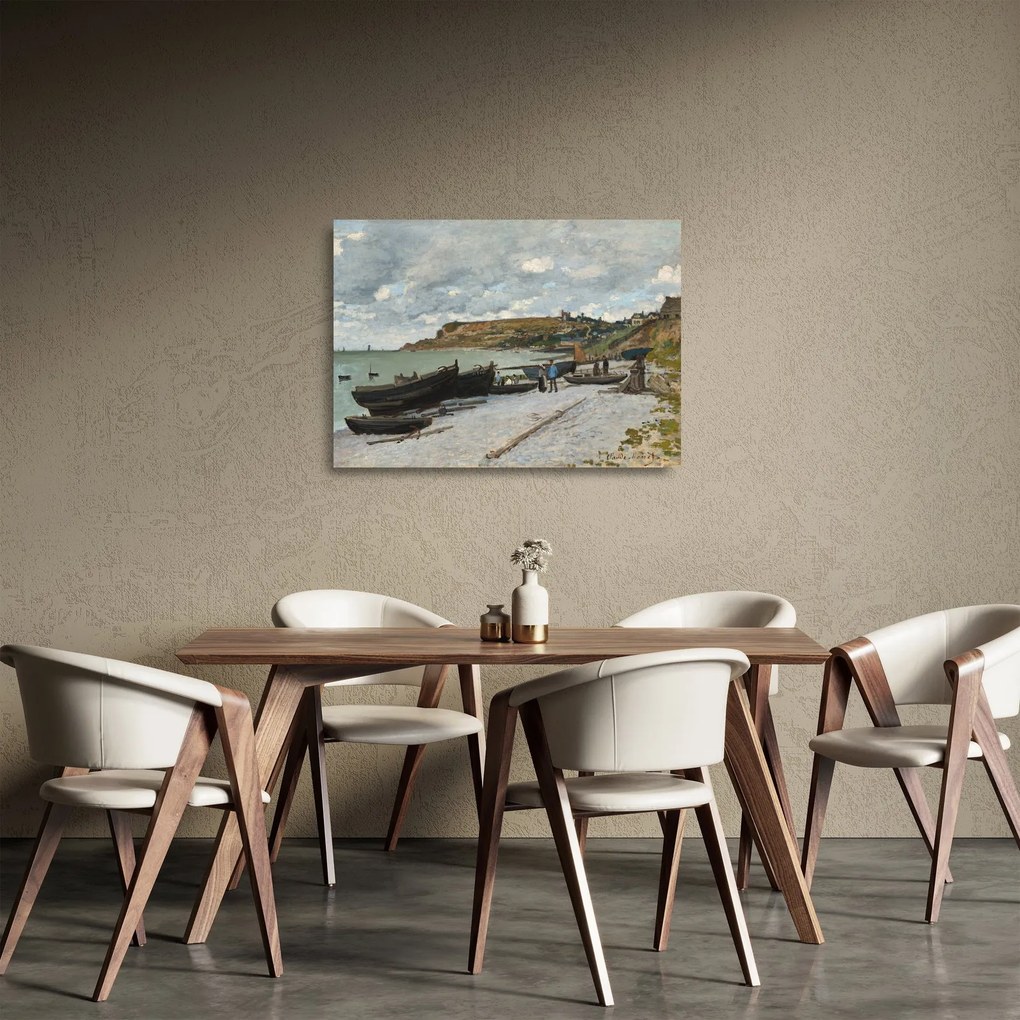 Tablou pe sticlă - Claude Monet, Sainte Adresse, reproducere (70x50 cm)