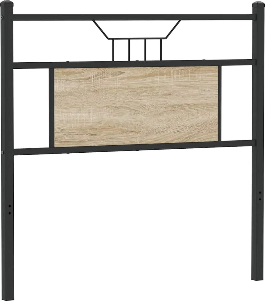 vidaXL Tăblie de pat de schimb din Stejar Sonoma 90 cm Lemn prelucrat și oțel