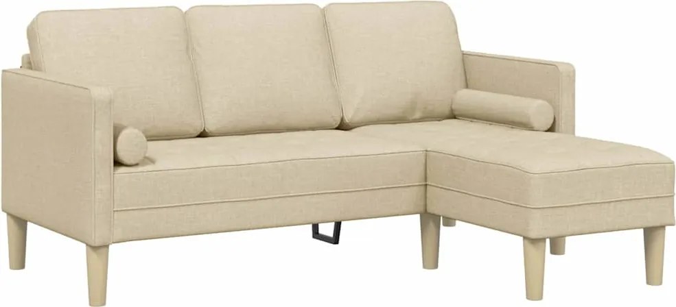 vidaXL Set de canapea cu pernă Crem Poliester