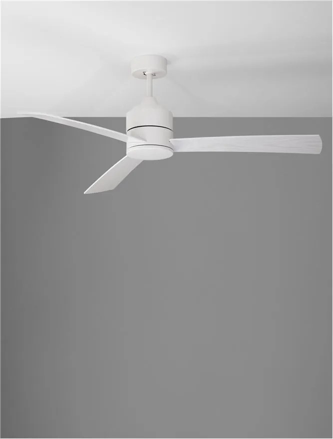 Ventilator de tavan cu telecomanda design modern AXEL alb/stejar