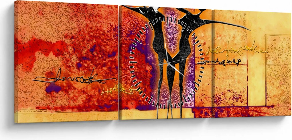 Tablou - Zeița africană (cu ceas) (90x30 cm)