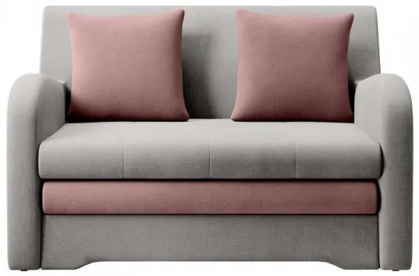Canapea tapitata, extensibila, cu spatiu pentru depozitare, 130x85x103 cm, Ario, Eltap (Culoare: Gri deschis / Roz deschis)