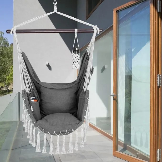 Deuba Scaun suspendat gri inchis -170x100x150cm