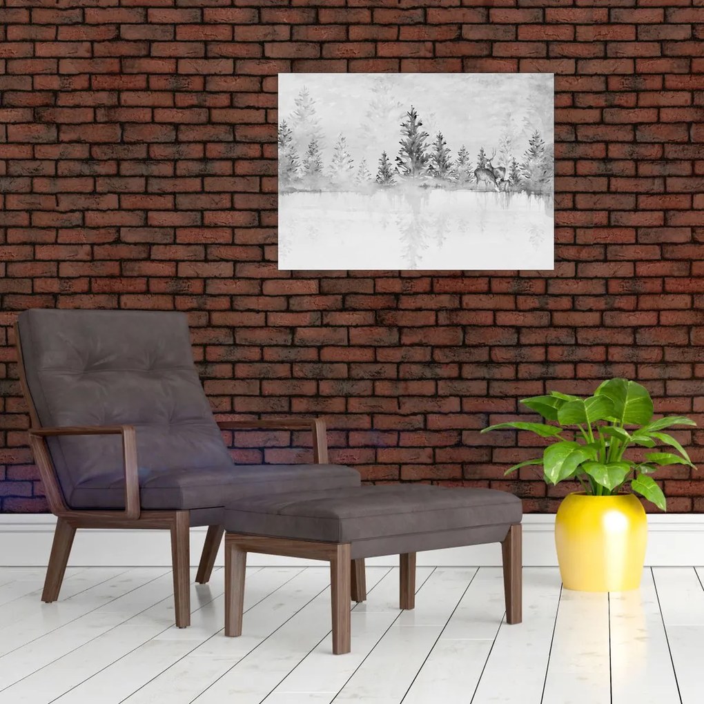 Tablou - Cerb lângă lac (70x50 cm)