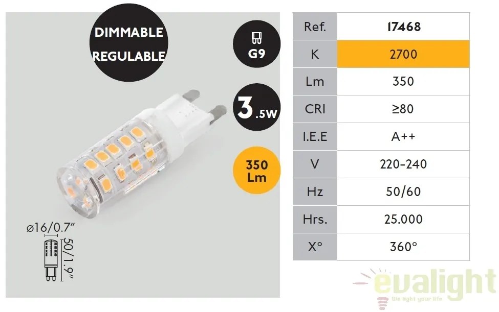 BEC LED G9 dimabil 3,5W 2700K 17468