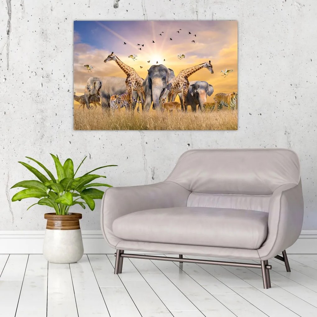 Tablou - Animae din Africa (90x60 cm)