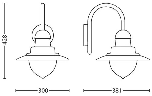 Philips 01652/30/PN - Aplică perete exterior RAINDROP 1xE27/60W/230V IP44