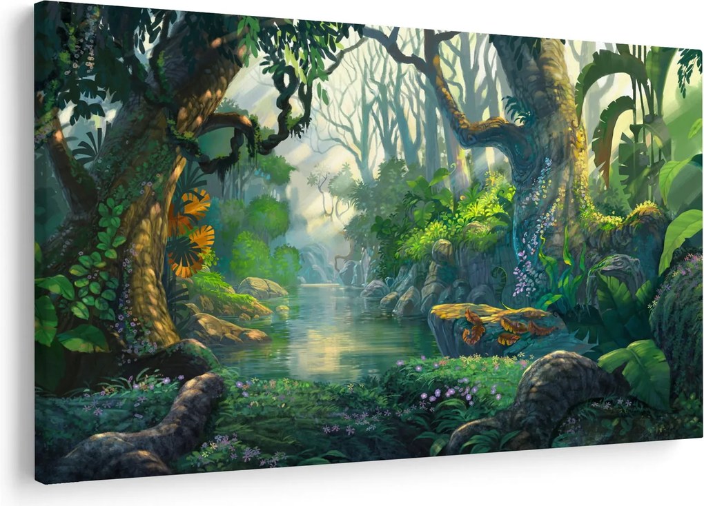 Tablou - Ilustrare pădure tropicală (90x60 cm)