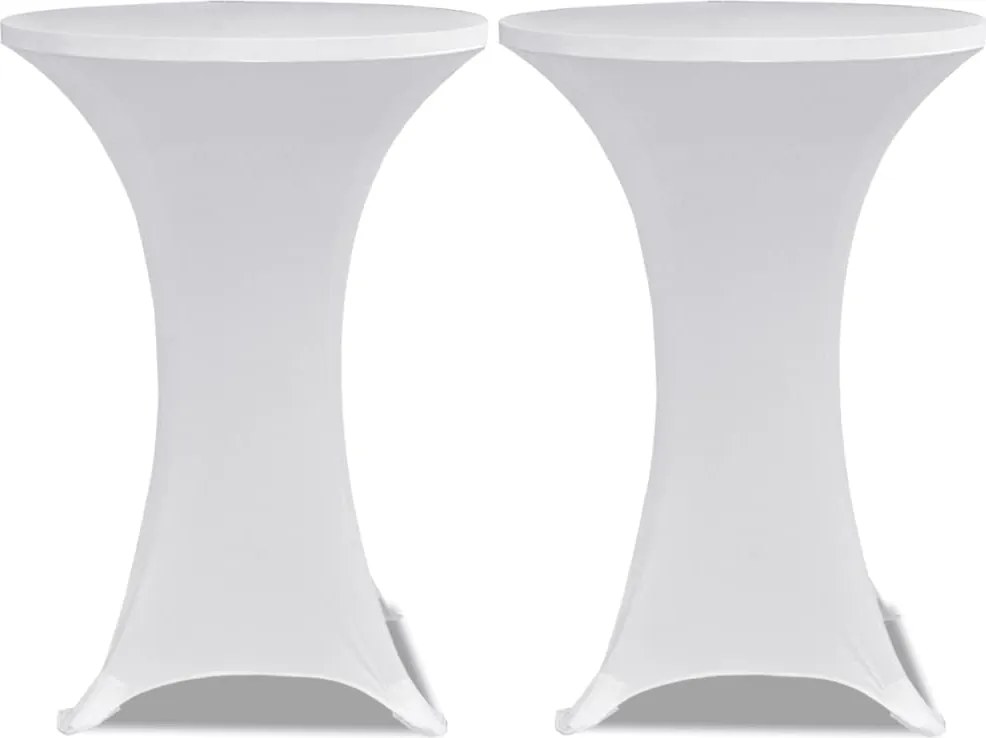 vidaXL Husă de masă cu picior Ø70 cm, 2 buc., alb, elastic