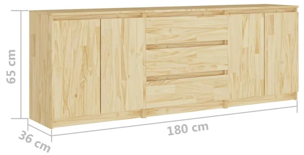 Dulap lateral, 180x36x65 cm, lemn masiv de pin Maro, 1