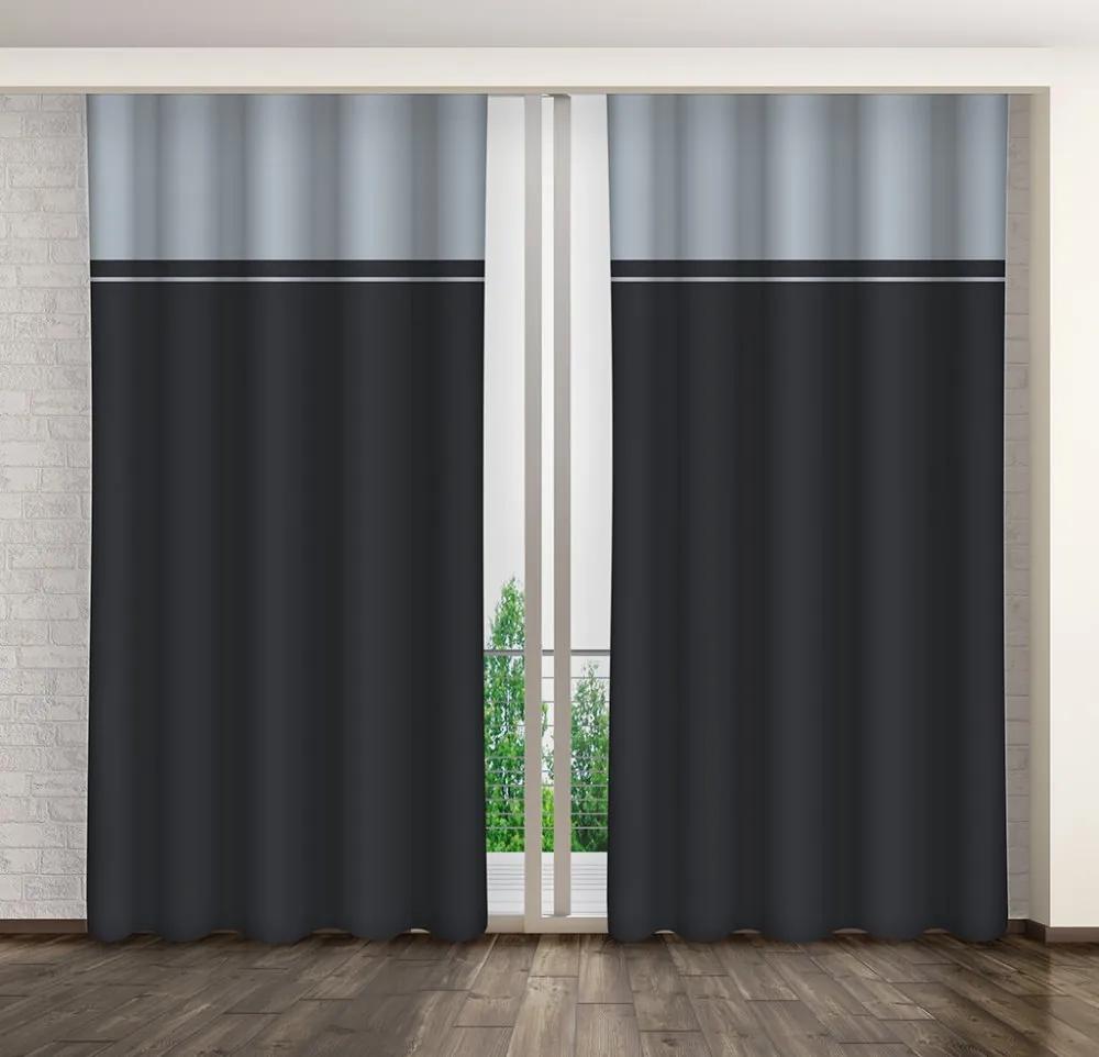 Perdele gri decorative cu clești, pentru dormitor Lungime: 270 cm