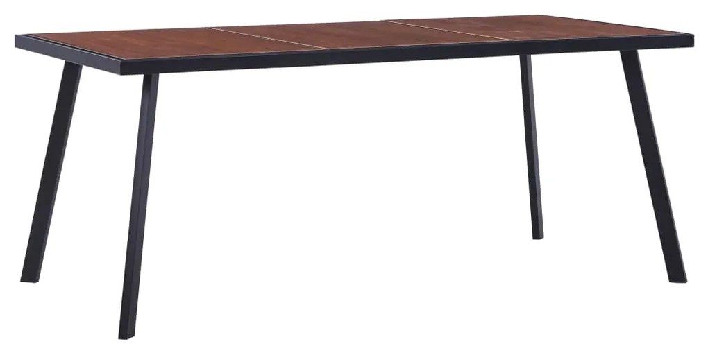 Masa de bucatarie, lemn inchis  negru, 180 x 90 x 75 cm, MDF 1, dark wood and black, 180 x 90 x 75 cm