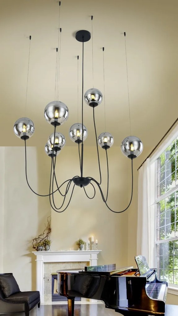 Lustra moderna cu 8 surse de lumina design deosebit CONFLUX