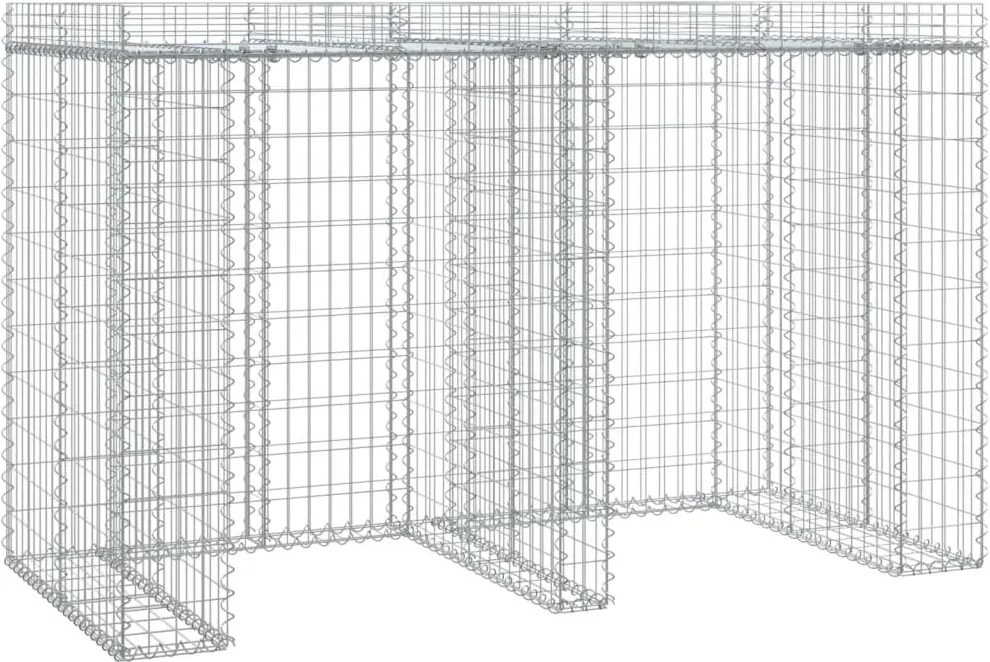 vidaXL Perete gabion pentru pubela gunoi 192x91x120 cm fier galvanizat