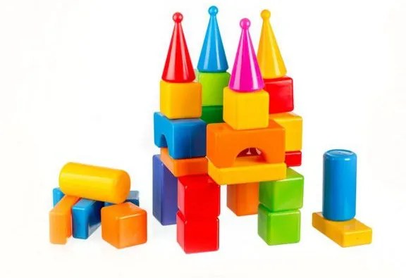 Set construcție cuburi plastic, 30 piese