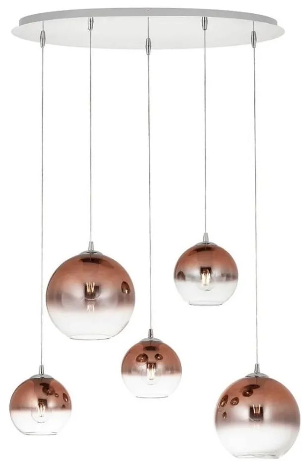 Lustră pe cablu Redo 01-2080 BOWL 5xE27/42W/230V cupru