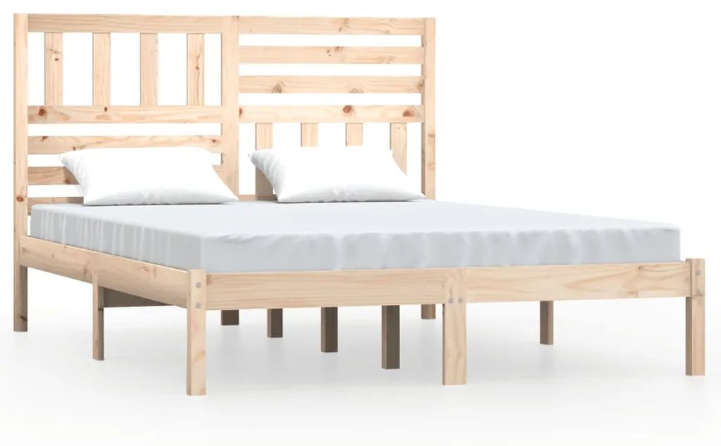 3101028 vidaXL Cadru de pat, 150x200 cm King Size, lemn masiv de pin