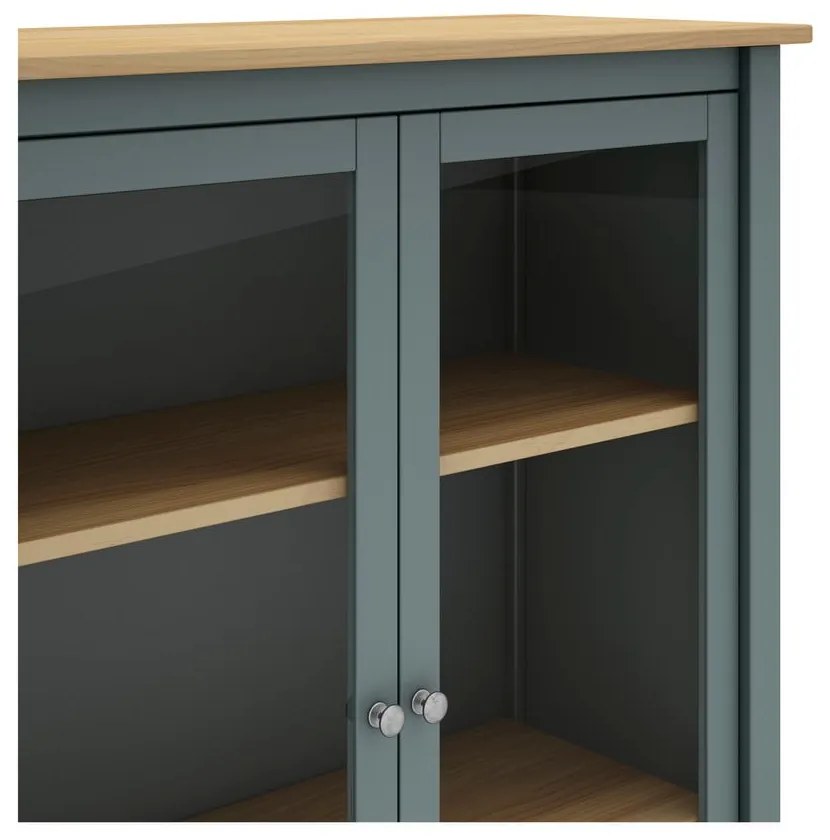 Vitrină verde prăfuit din lemn de pin 90x110x40 cm Misti – Marckeric