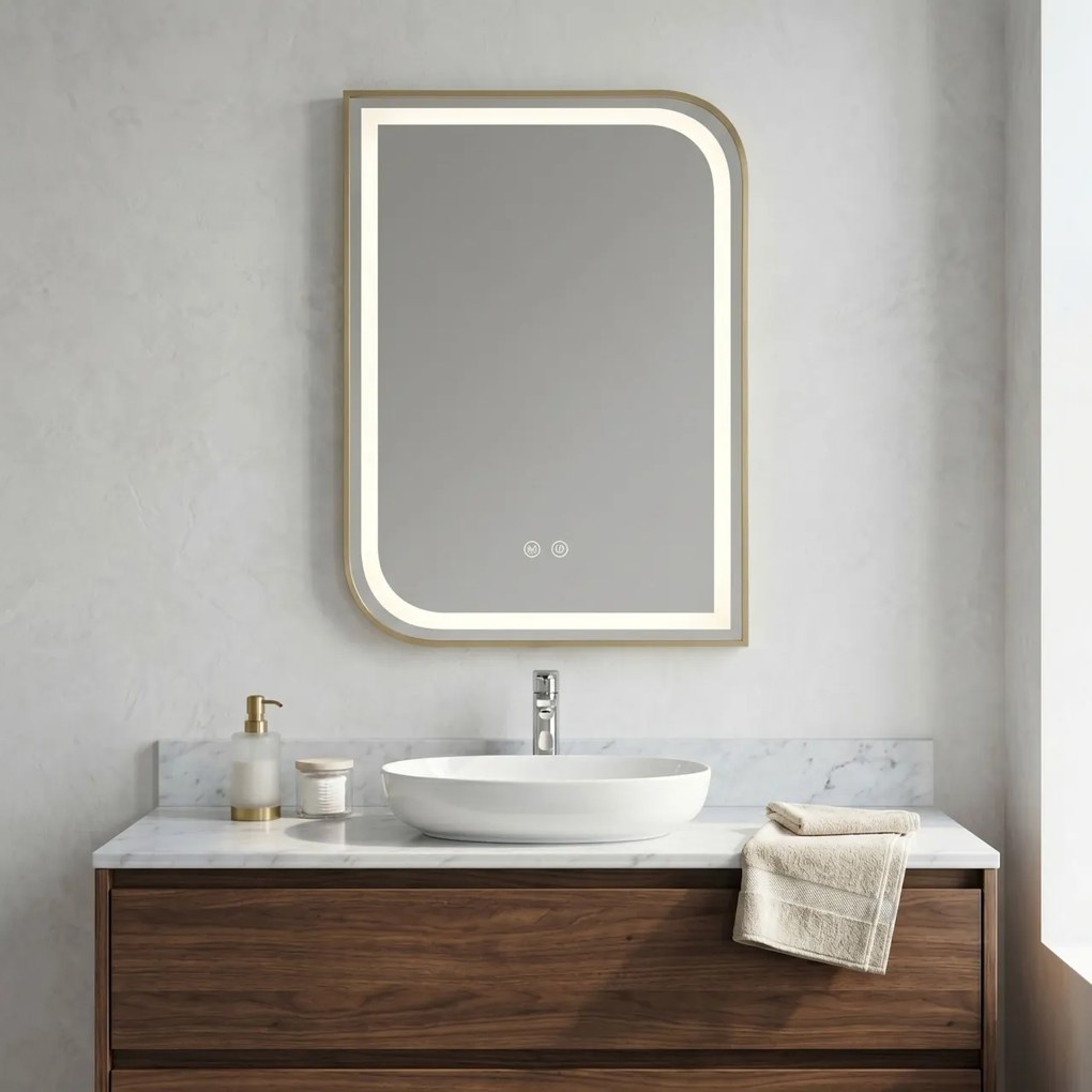 Oglindă LED ZONE 80X60 GOLD BRUSH