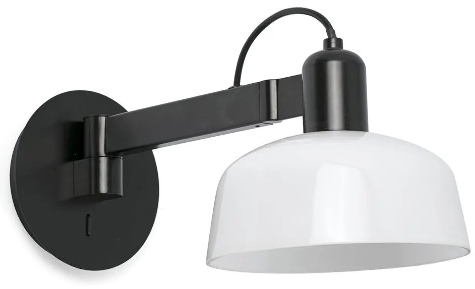 Aplica de perete cu brat directionabil TATAWIN negru, alb