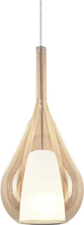 Ideal Lux - Pendul pe cablu KALIQUE, 1xE27/42W/230V, Ø 18 cm, bej fumuriu