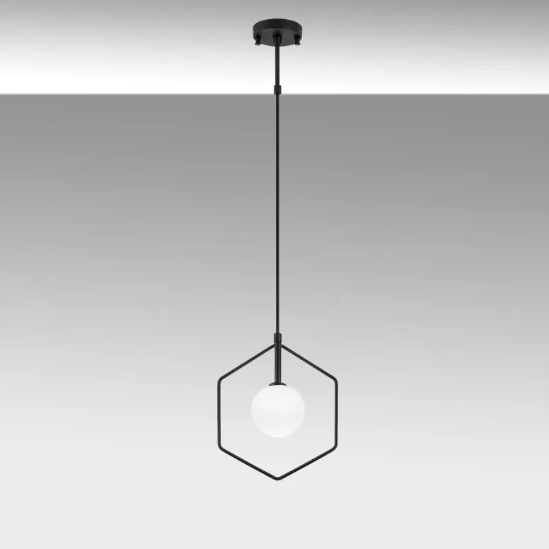 Lustra Geometri - 11075 Negru/Alb