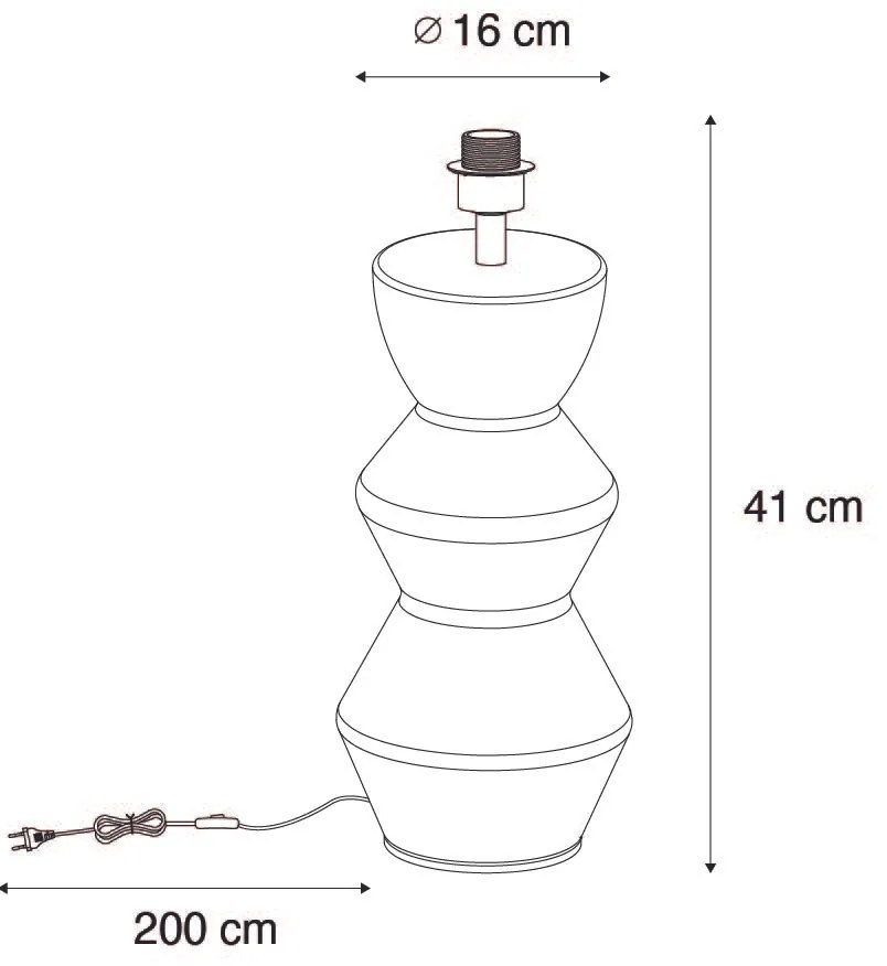 Lampă de masă de design din ceramică neagră 16 cm fără abajur - Alisia