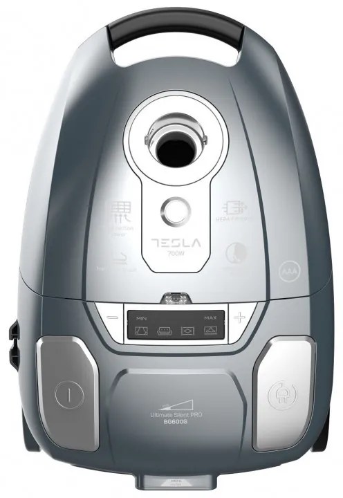 Aspirator cu sac Tesla BG600G, 700W, 3 litri, Filtru lavabil HEPA, 61 dB, Gri